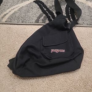 Vintage Y2K JanSport Single Strap Sling Mini Backpack Black